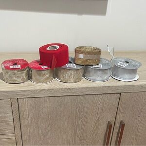 8 Mega Roll , Ribbon red, gold, silver